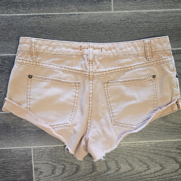 Free People Tan Jean Shorts Distressed Style - Picture 5 of 6